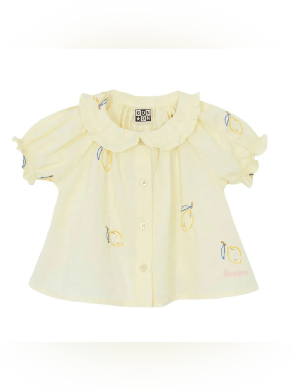 NWT BONTON Yellow Aria Baby Blouse
$114 Lemon Embroidery Toddler Size